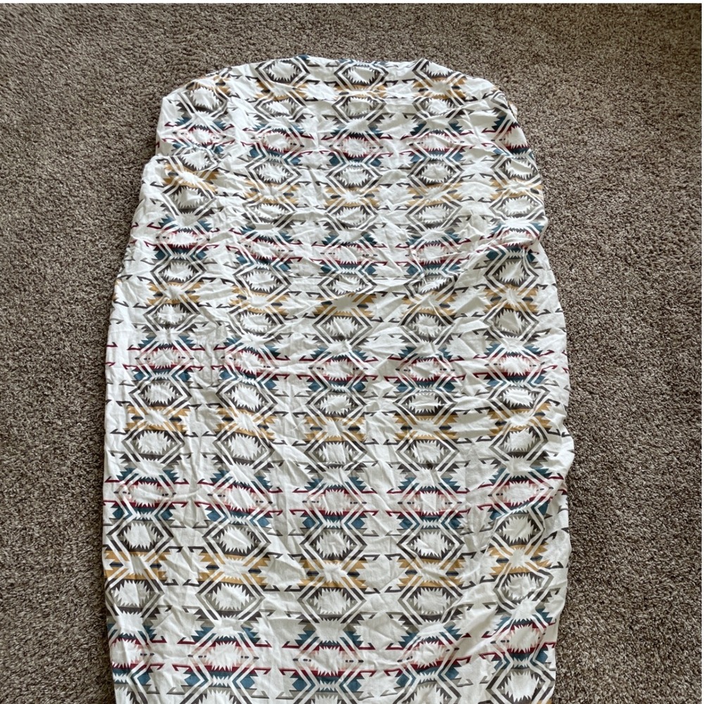 Pendleton‎ Southwestern Geometric Cotton Fitted Sheet White Blue Red Twin